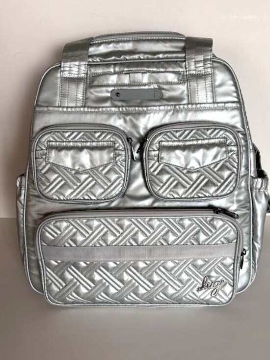 Lug Puddle Jumper LE Convertible Tote Bag Metallic Silver